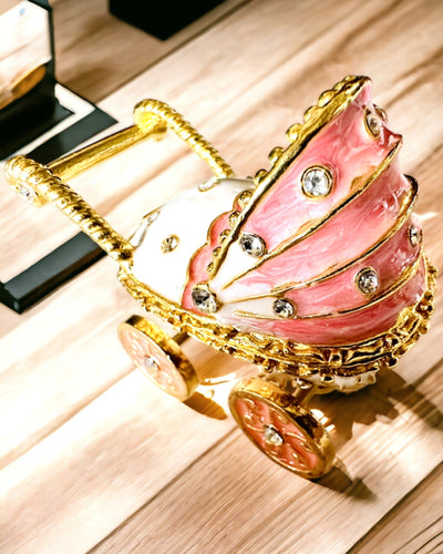 Mic Căruț de Poveste pentru bijuterii, comori - Eleganță Regală, personalizare cu gravură