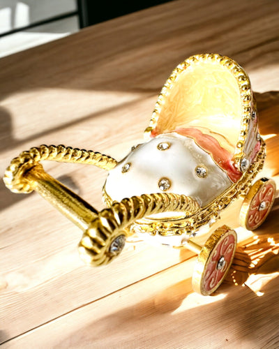 Mic Căruț de Poveste pentru bijuterii, comori - Eleganță Regală, personalizare cu gravură