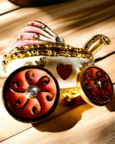 Mic Căruț de Poveste pentru bijuterii, comori - Eleganță Regală, personalizare cu gravură