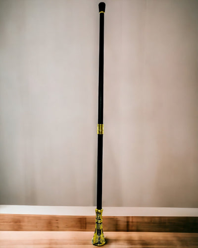 Baston de Lux cu Mâner de Aur în Formă de Floare – Elegant și la Modă, 93 cm