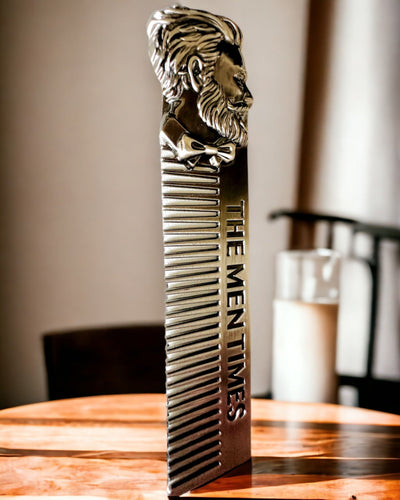 GroomMaster - Pieptene Metalic Elegant cu Gravură, personalizare cu gravură