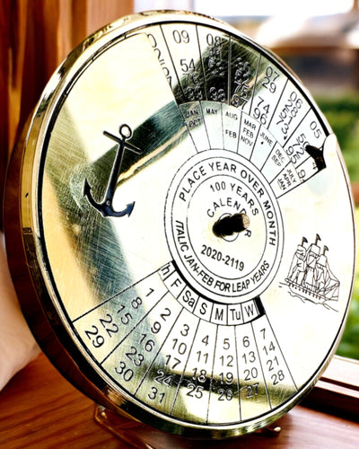 Calendario de la Eternidad Navegación Marítima – Calendario de latón de 100 años – posibilidad de grabado como regalo