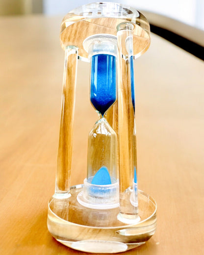 Clepsidră „Blue Elegance”, 10 cm înălțime, măsoară 10 minute