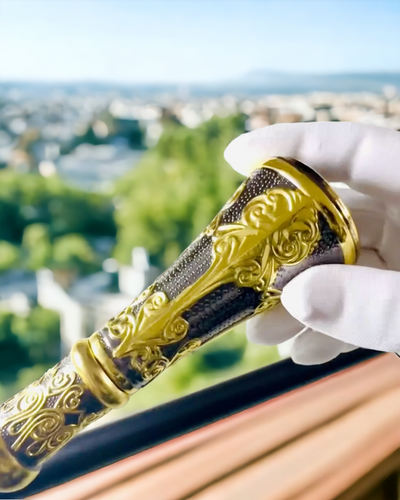 Baston de Lux cu Mâner de Aur în Formă de Floare – Elegant și la Modă, 93 cm