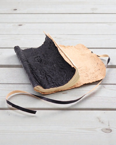 Jurnal de călătorie Nomad din piele, rulabil, negru – 21 × 15 cm