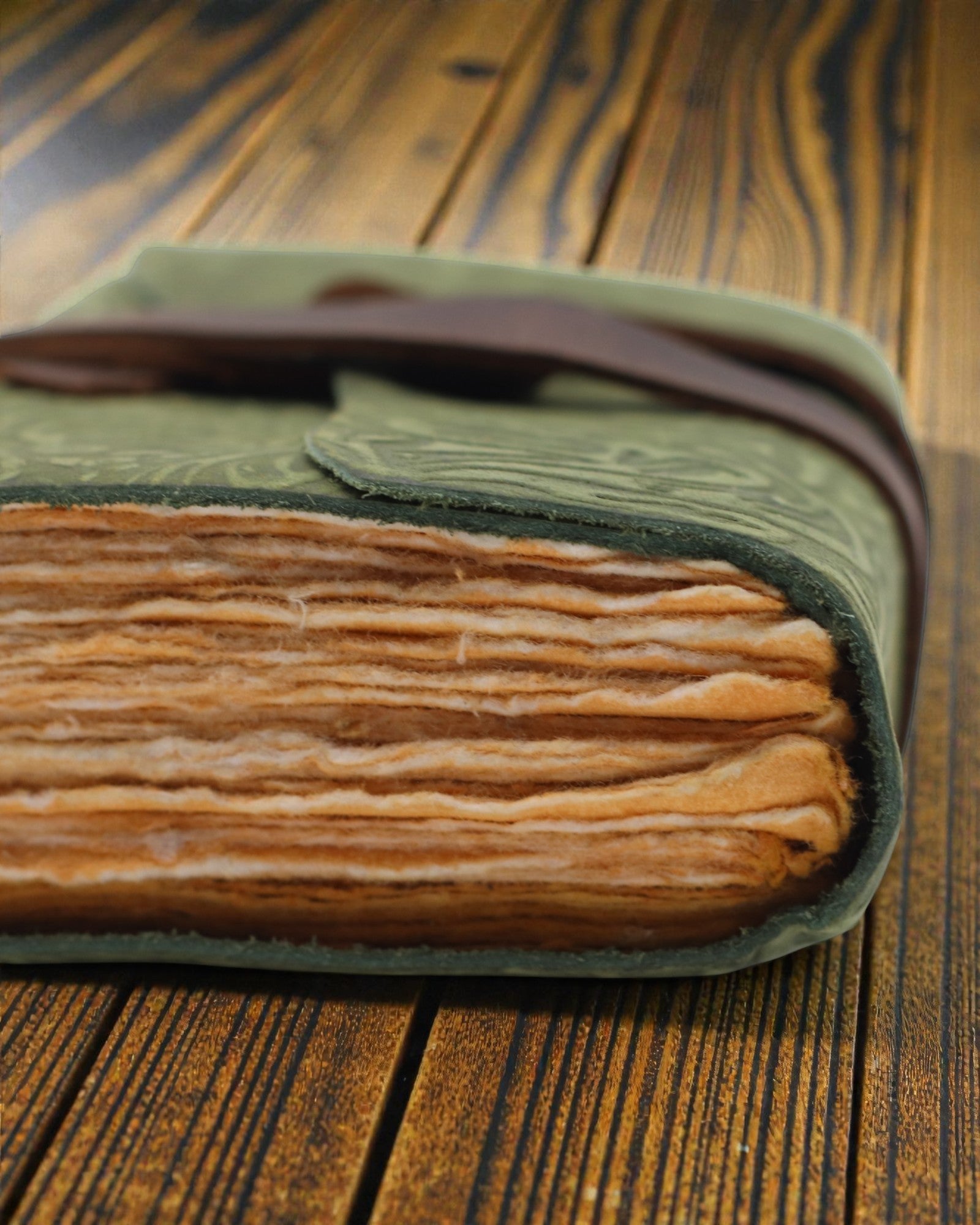 Green Maze de epocă – carnet din piele cu file cu aspect învechit 12,7 × 8,9 cm