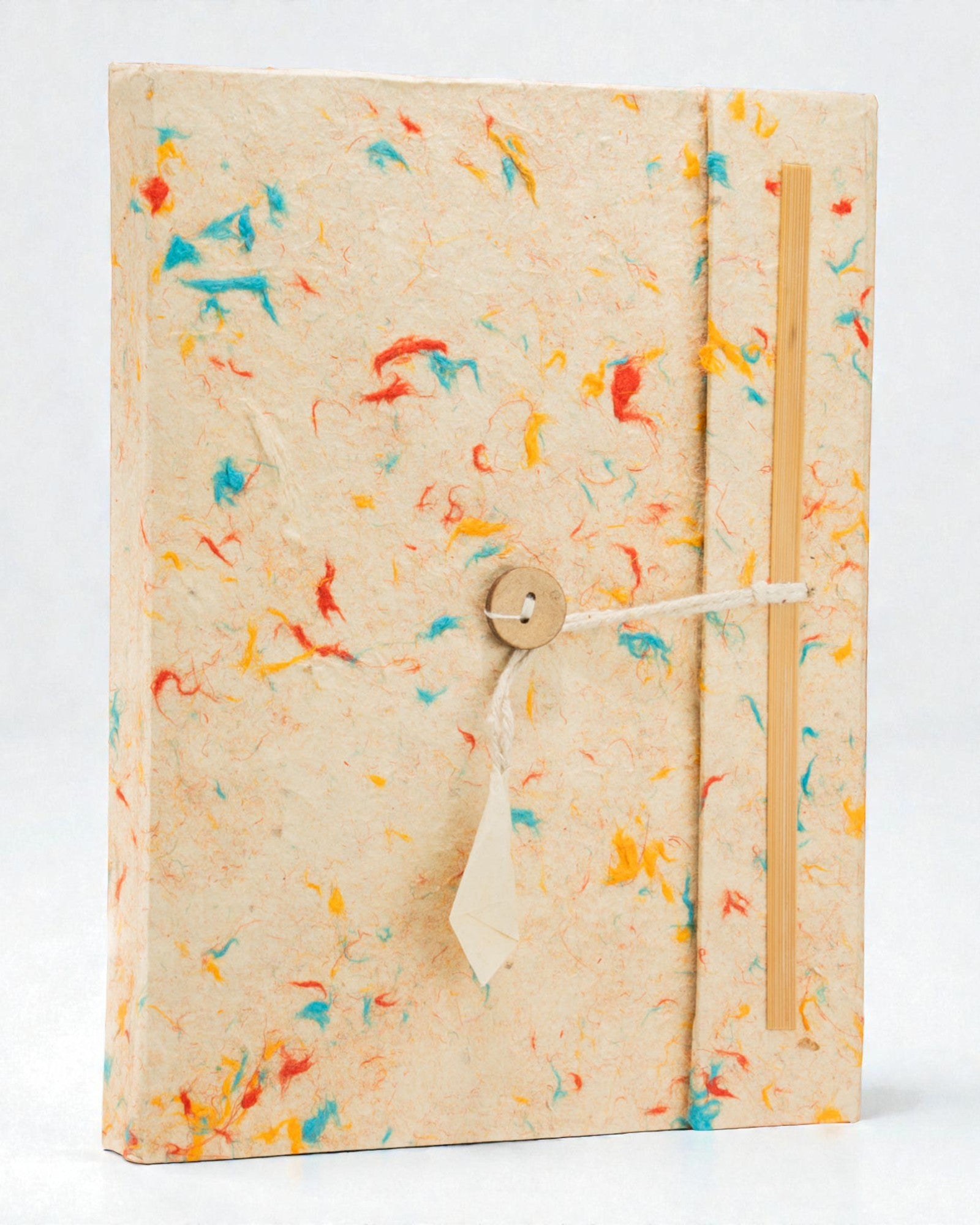 Caiet de notițe Lokta mare, din bumbac, culori mixte (21x15cm) – 45 de file – cu semn de carte