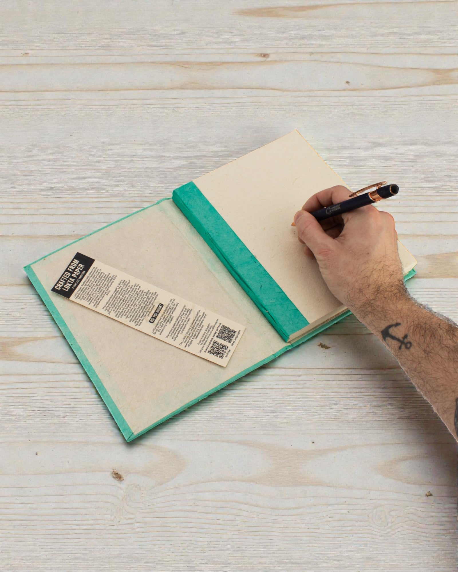 Artystyczny Notatnik Lokta Mosaic – Mini Kafelki Turkus (45 kartek, 21 x 15 cm)