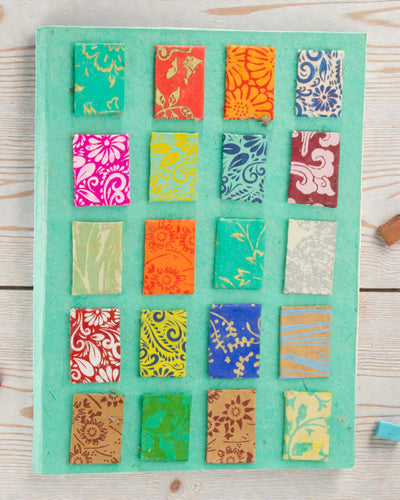 Artystyczny Notatnik Lokta Mosaic – Mini Kafelki Turkus (45 kartek, 21 x 15 cm)