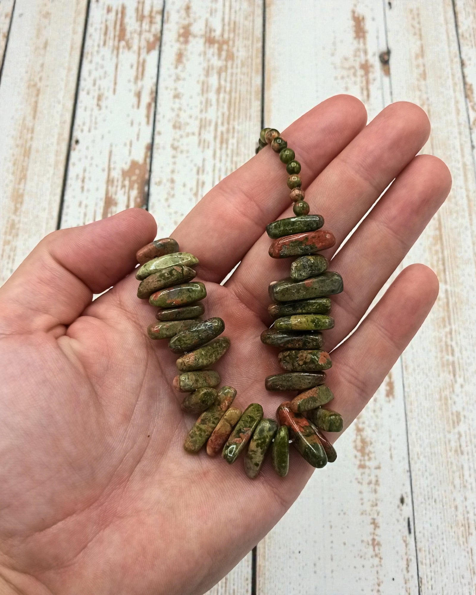 Colier cu piatră prețioasă Longstone - agat mușchi﻿at﻿