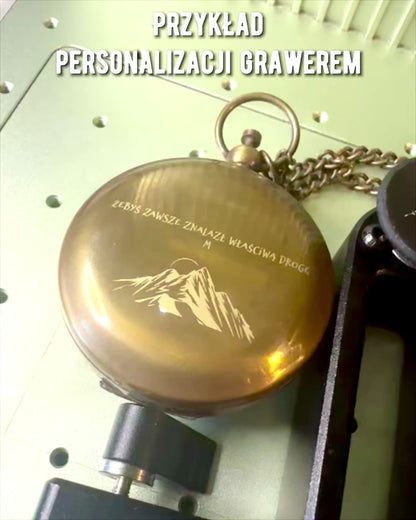 Busolă de navigație „Podróżnika” cu gravură, personalizare – Meșteșuguri indiene