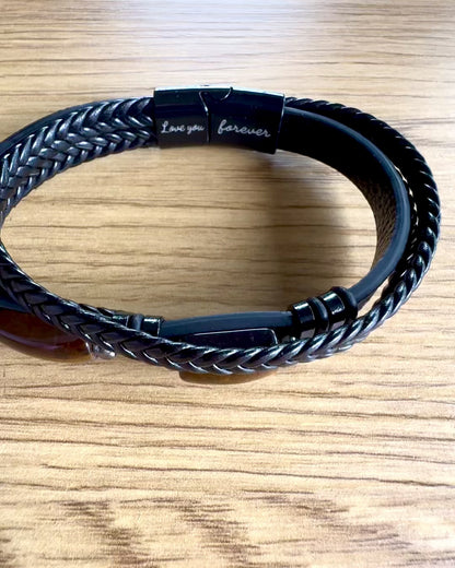 Bransoleta Męska Magnetic Love – skórzana z możliwością personalizacji grawerem na prezent