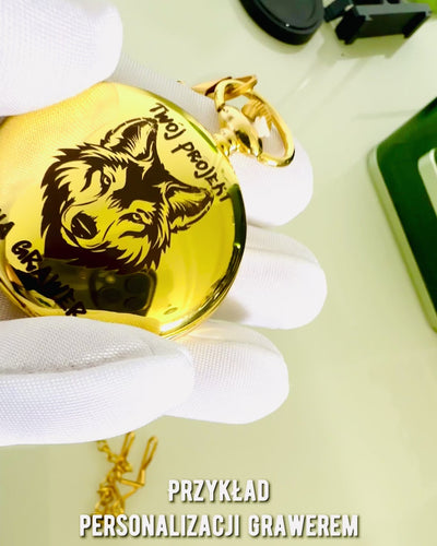 Ceas de buzunar de culoare aurie cu posibilitate de gravare