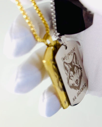 Naszyjnik z Dog Tag "Trzy Odcienie Stylu" - Nieśmiertelnik - Elegancki Wisiorek ze Stali Nierdzewnej z Opcją Grawerowania