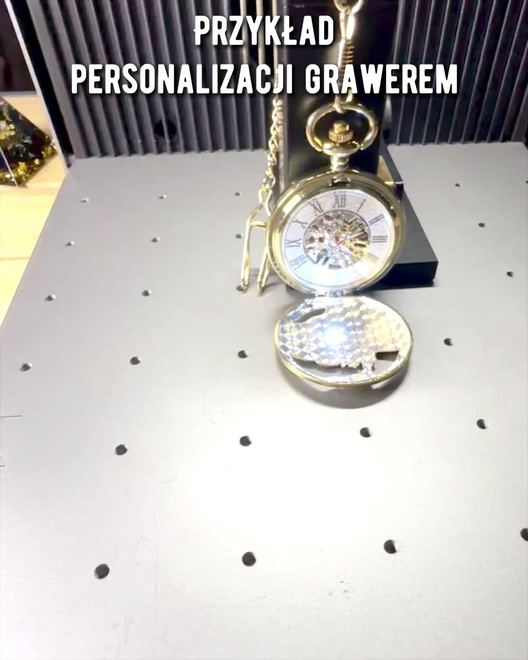 Ceas de buzunar „Imperialny Pociąg”, posibilitate de personalizare cu gravură, culoare aurie