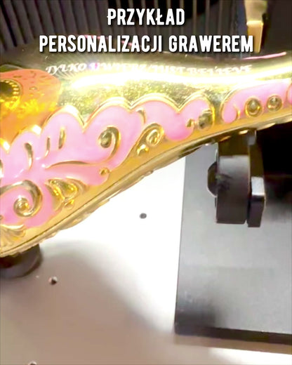 Lampa Magică a lui Aladin cu Opțiune de Gravare - Variantă Albastru Închis, împletită cu auriu