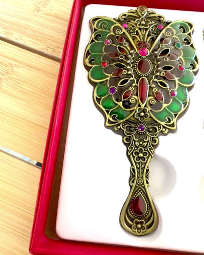 Set Oglindă „Eleganța Fluturelui” cu Pieptene