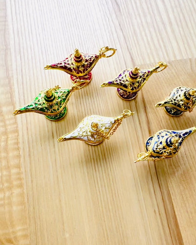 Mică lampă magică Aladin de 4 cm, breloc, 6 variante de culori - Amintiri fermecate, personalizare cu gravură