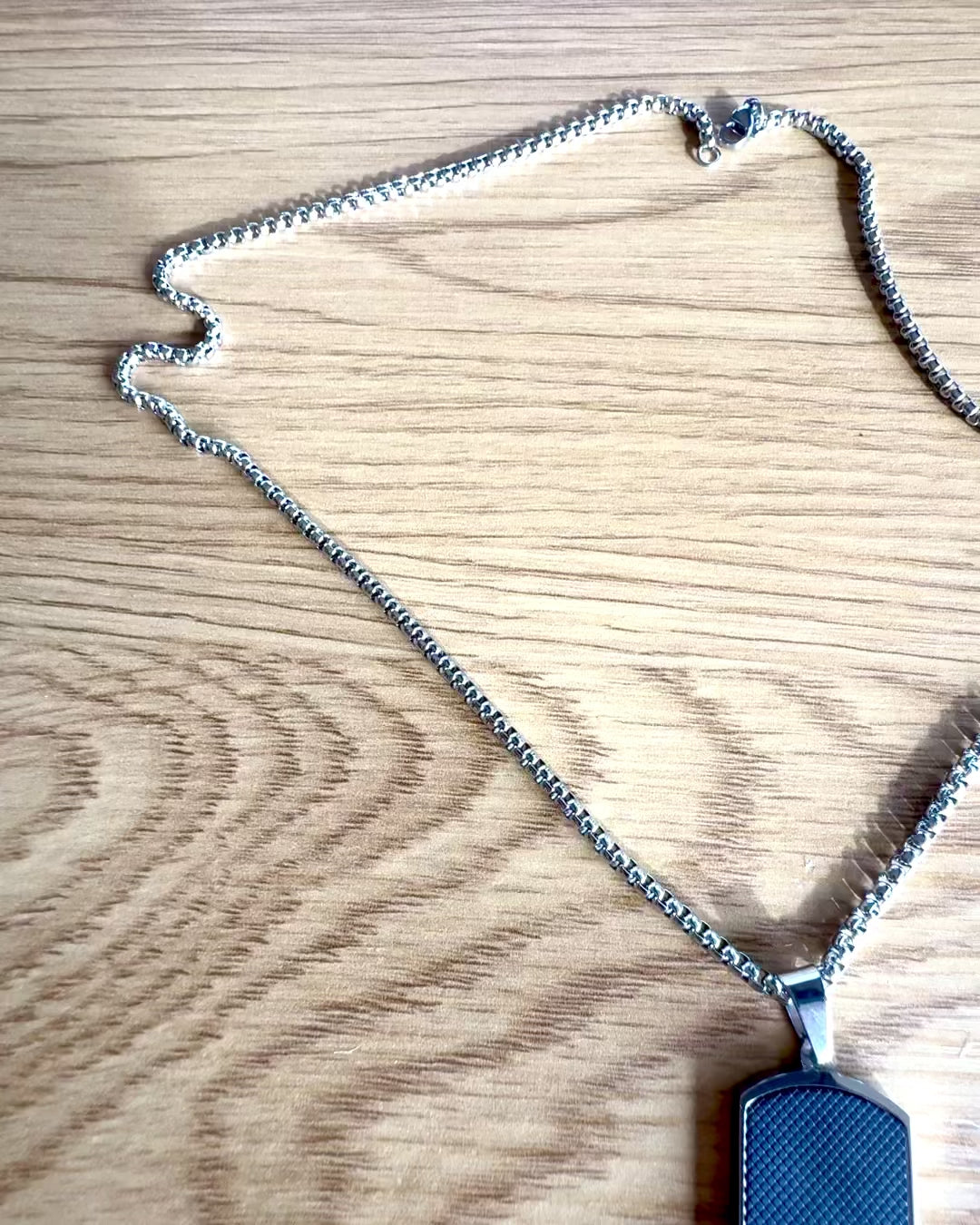 Colier bărbătesc Dog Tag „SteelVision” – oțel inoxidabil, 15