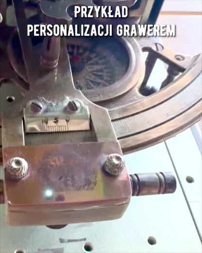 Sekstant Premium cu Compas Antic - posibilitate de personalizare cu gravură
