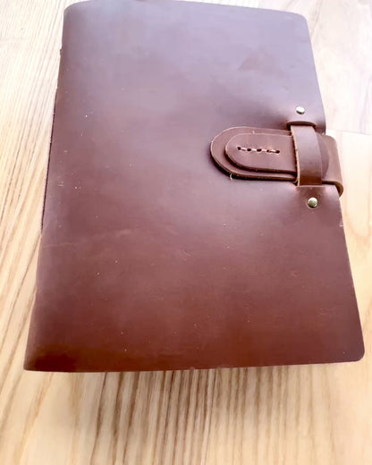 Notatnik Premium "RetroNotes" – Elegancki notes z Prawdziwej Skóry - 200 stron, 120g, notes, szkicownik, kolor brązowy, personalizacja grawerem