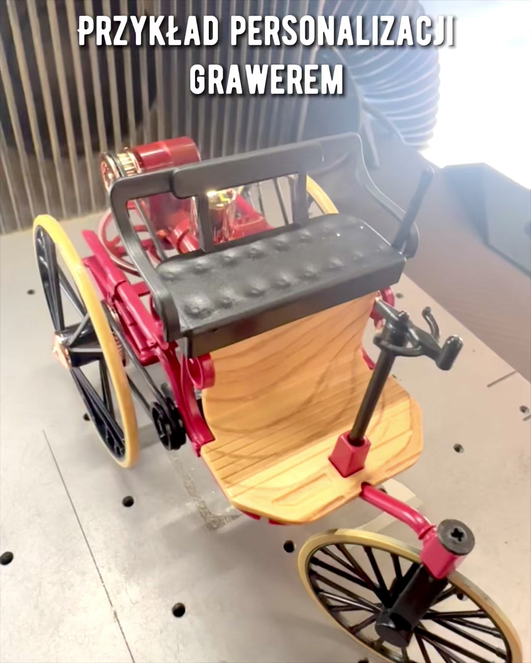 Retro Triciclu Benz Patent-Motorwagen - Model de Colecție, personalizare cu gravură pentru cadou