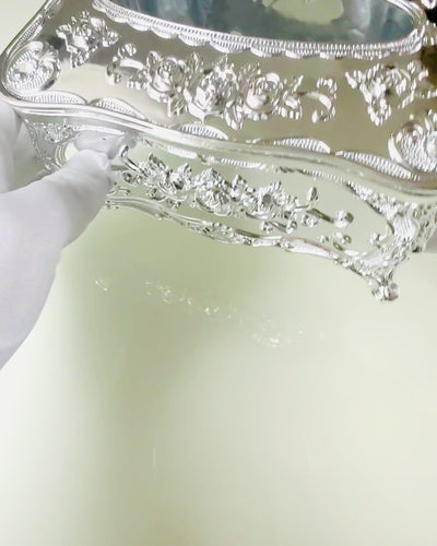 Cutie Elegantă pentru Șervețele cu Flori Embosate - Recipient pentru Șervețele