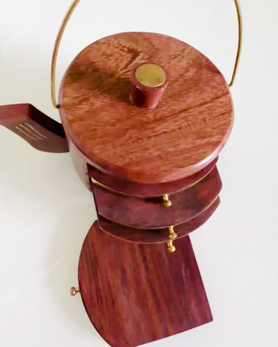 Retro Cutie de Ceai din Lemn cu Opțiune de Gravare