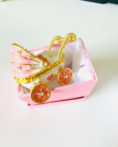 Mic Căruț de Poveste pentru bijuterii, comori - Eleganță Regală, personalizare cu gravură