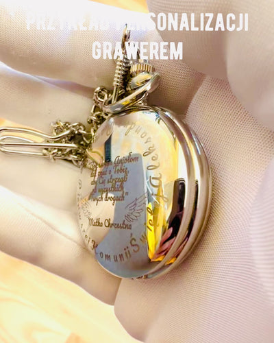 Ceas de buzunar mecanic clasic cu capac dublu, manual, culoare argintie