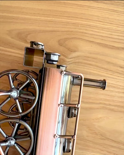 Locomotivă din fier „Retro Express” – decorațiune, model, realizată manual cu posibilitatea de gravare pentru cadou