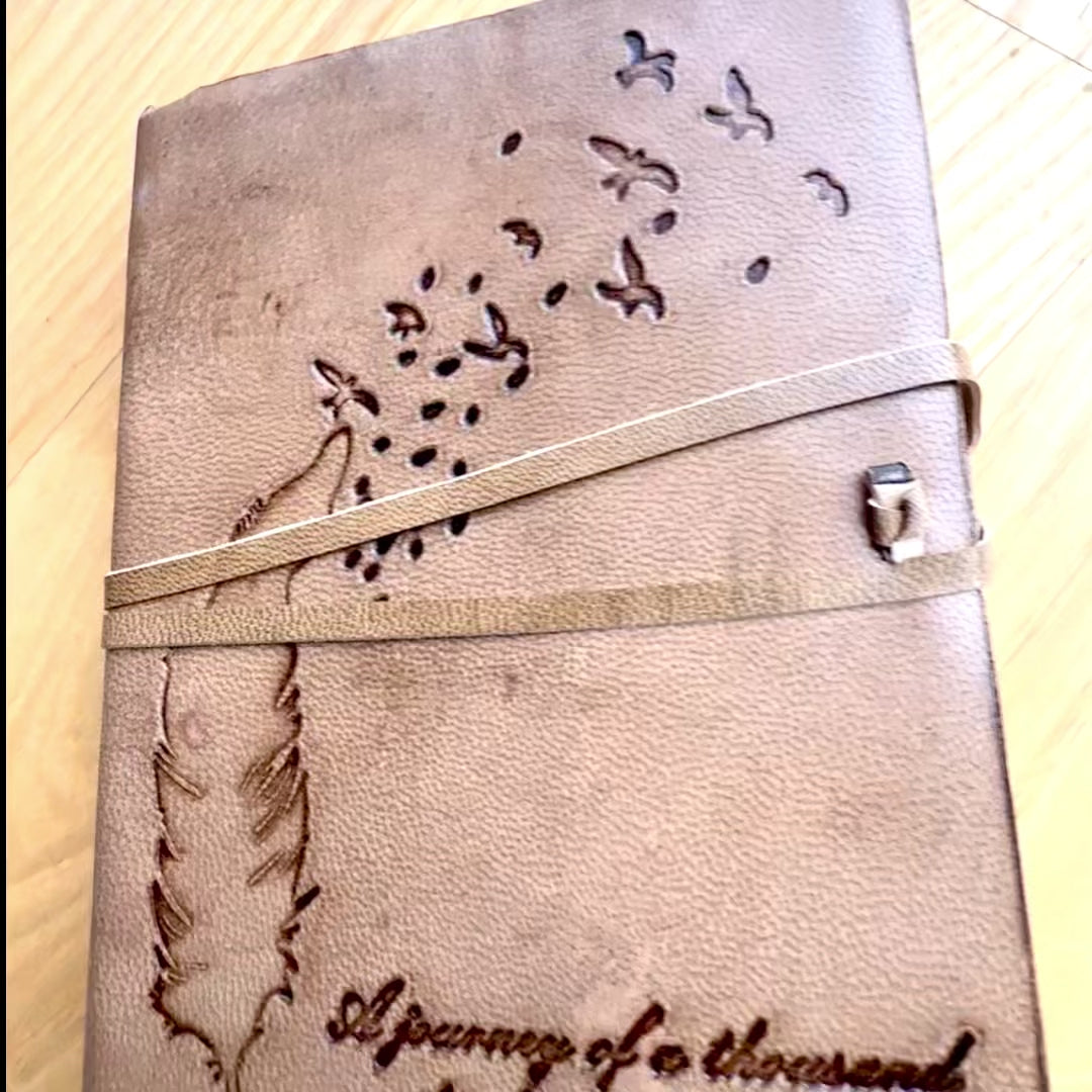Caiet din piele retro cu inscripție, 200 de pagini