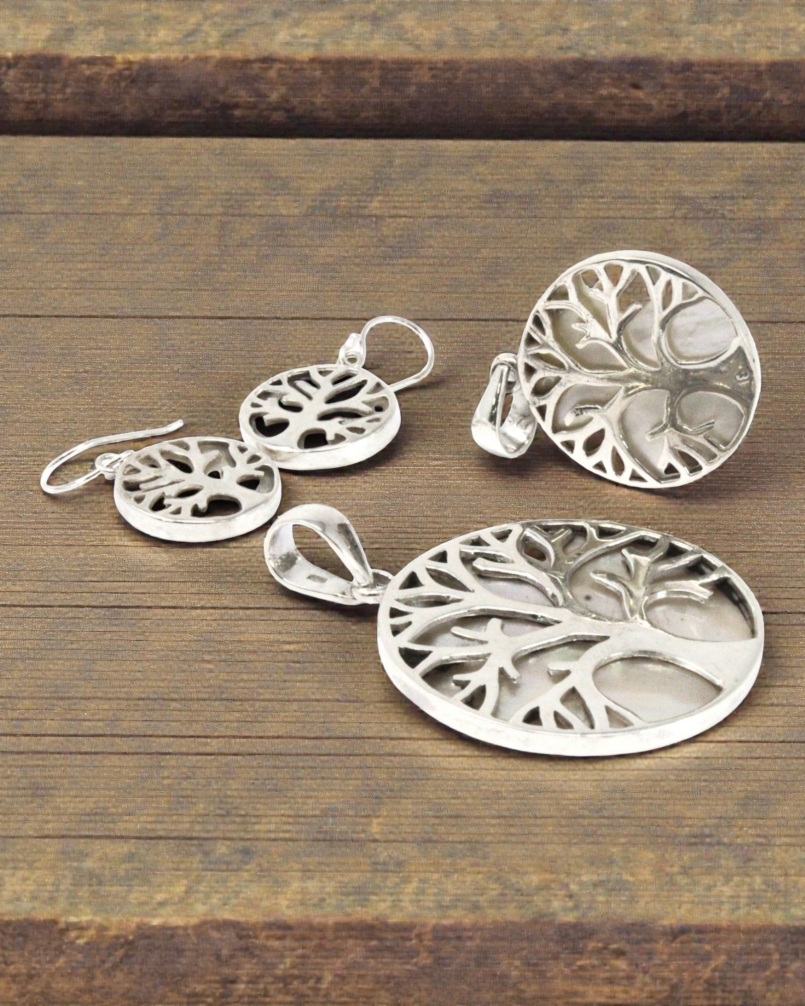 Pandantiv din argint Arborele Vieții 30 mm – Mother of Pearl Pure Light