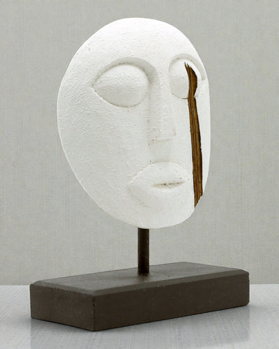 Mască timoreză Gardianul Strămoșilor 27x20 cm – Albă