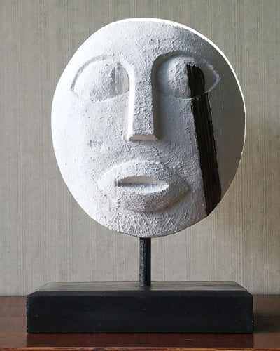 Mască timoreză Gardianul Strămoșilor 27x20 cm – Albă