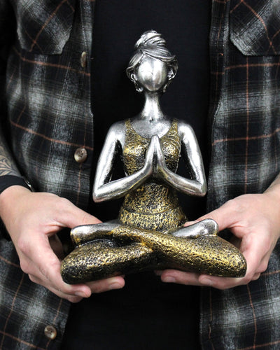 Figurină de femeie 24 cm – Yoga Energie auriu-turcoaz